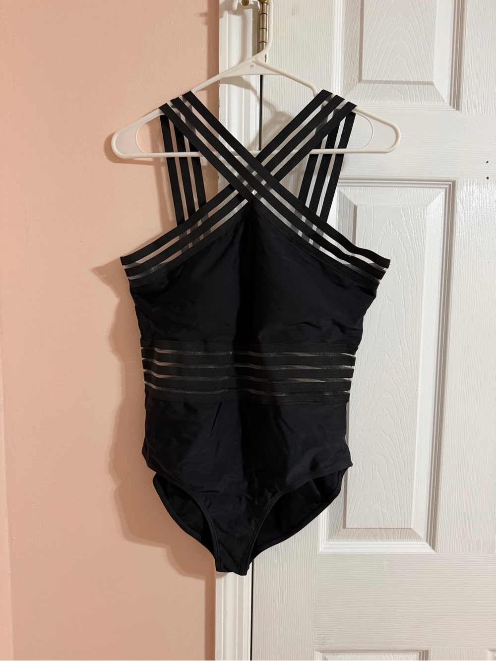 Black Strappy One-Piece Swimsuit